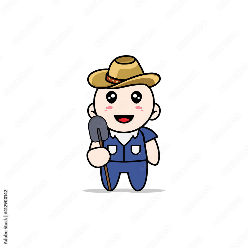 Cute men character wearing breeder costume. Cute men character wearing breeder costume.
