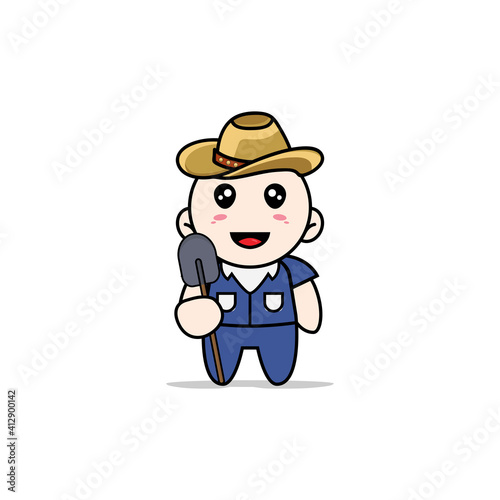 Cute men character wearing breeder costume.