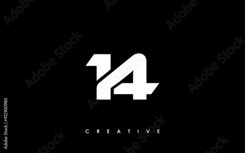 14 Letter Initial Logo Design Template Vector Illustration