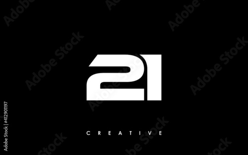 21 Letter Initial Logo Design Template Vector Illustration