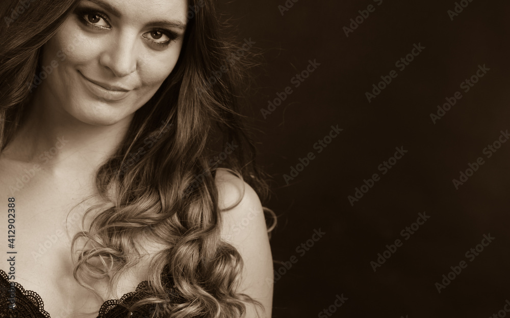Portrait of beautiful woman wearing sensual lingerie Portrait of beautiful woman wearing sensual lingerie