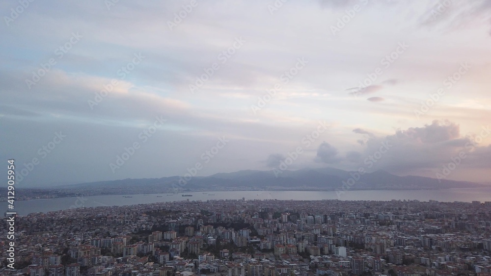 Izmir panoramic view in Izmir City, Turkey.