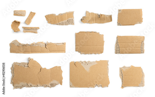Cardboard, Carton, Ripped Kraft Paper, Wrapping Piece