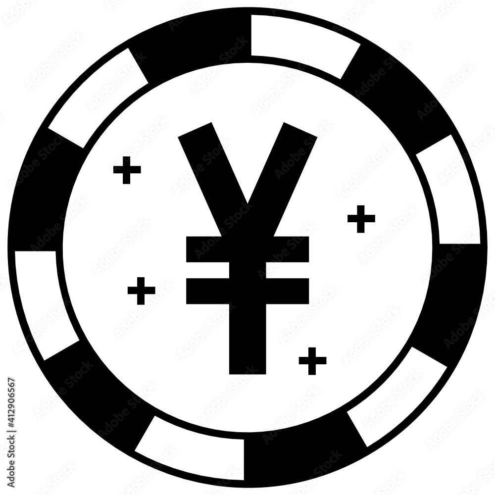 Obraz premium Yuan Cash Coins Concept Vector Glyph Icon Design, Traditional Chinese Culture Symbol on white background, Lunar New Year of the Ox 2021 Sign, China Travel Guide Stock illustration