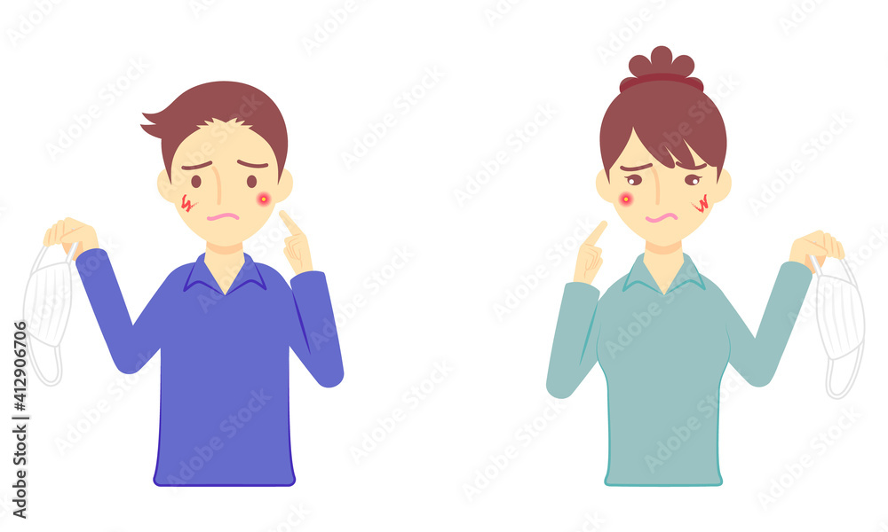 マスクを長時間着用したことによる皮膚炎/Dermatitis caused by wearing a mask for a long time マスクを長時間着用したことによる皮膚炎/Dermatitis caused by wearing a mask for a long time