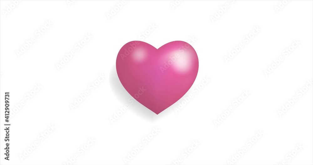 3D Pink heart beating. On white background for Valentines day concept. The 14th of February. 3D Pink heart beating. On white background for Valentines day concept. The 14th of February.