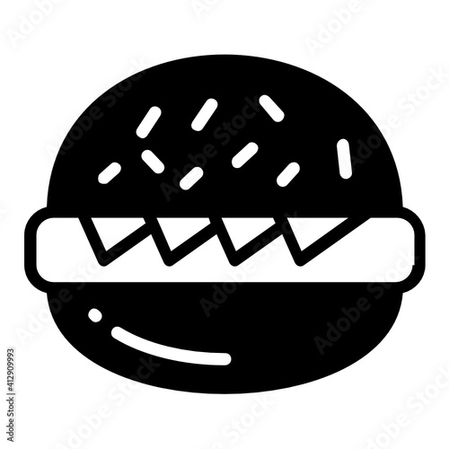 Eating Fastfood habits vector glyph icon design,  addiction and bad habits symbols on white background, Eating Junk Food Concept,