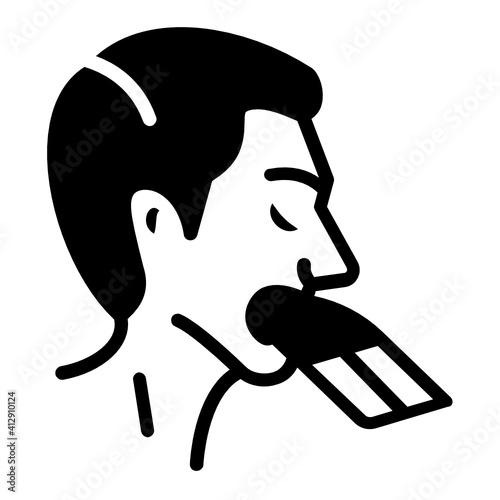 Fingers Licking stock illustration, Overeating Concept, Eating Too Fast and Not Chewing Vector Icon Design, Addiction and bad habits symbols on white background,