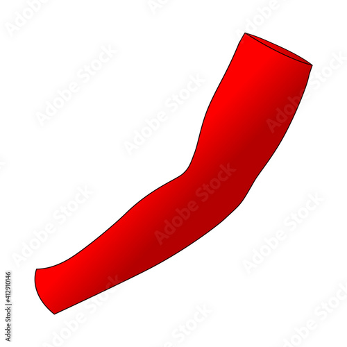 Blank Red UV-Protection Arm Sleeve Template on White Background, Vector File.