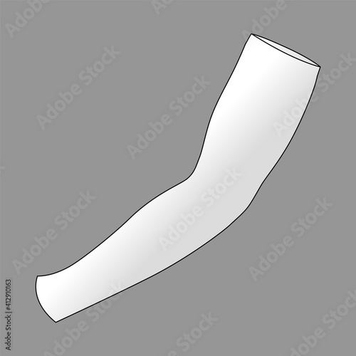 White UV-Protection Arm Sleeve Template on Gray Background, Vector File