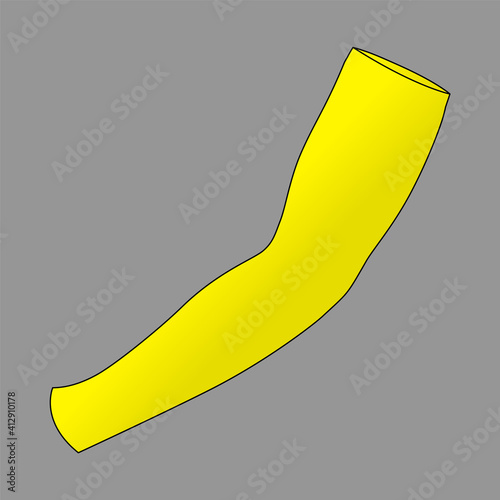 Yellow UV Protection Arm Sleeve Vector for Template