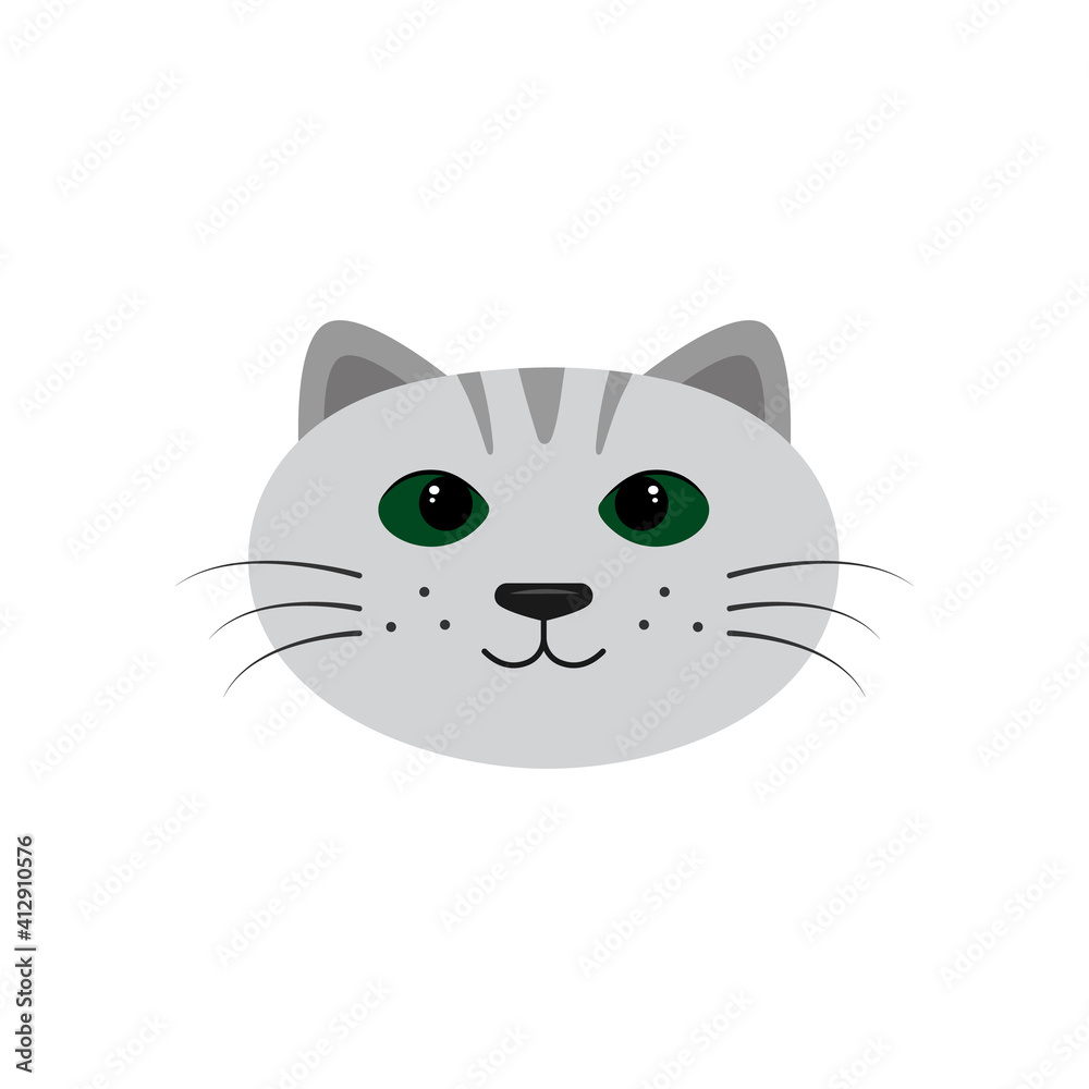 Сat face. Vector illustration. Сat face. Vector illustration.