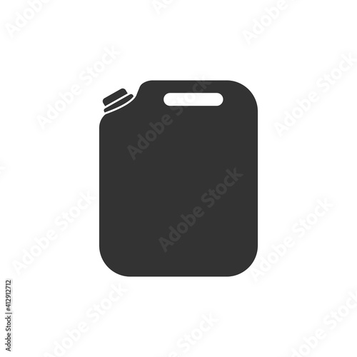 Canister icon. Jerry can symbol. Fuel, gasoline or oil canister silhouette. Vector isolated on white