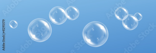 Vector soap bubble. Realistic soap bubble png  glare. Foam bubbles png. Powder  soap  detergent. Vector image. 