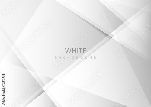 Abstract white and gray triangle overlapping layer background. Modern style.