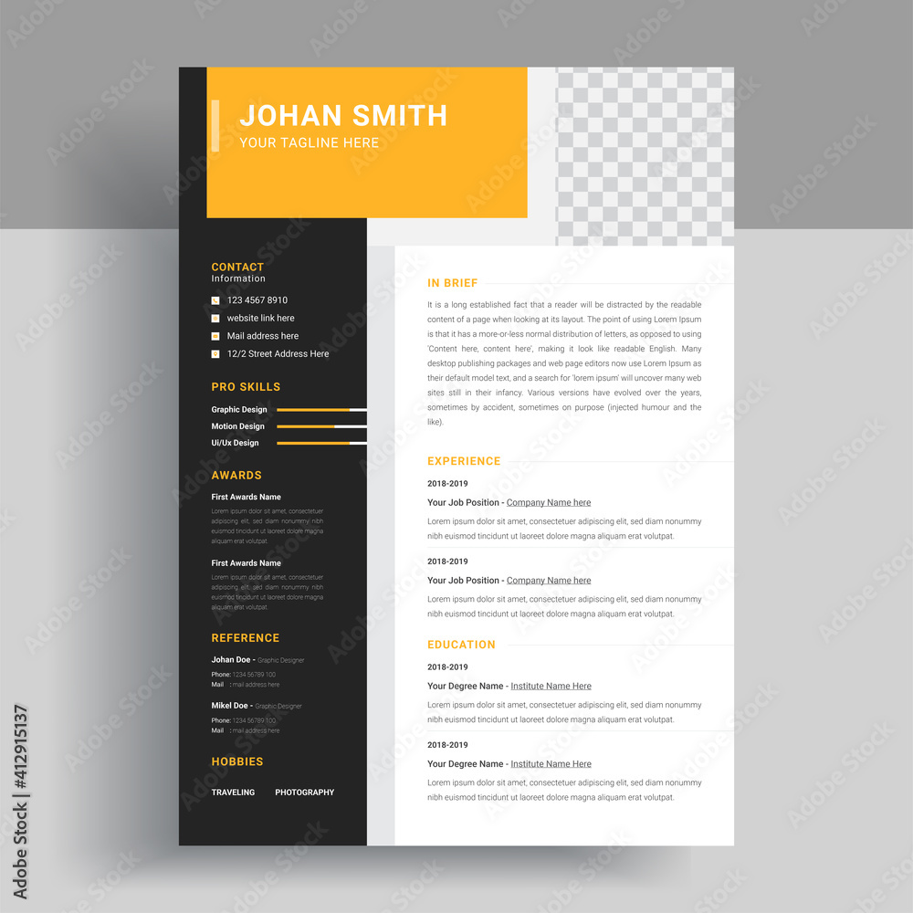 Modern cv template Vector design