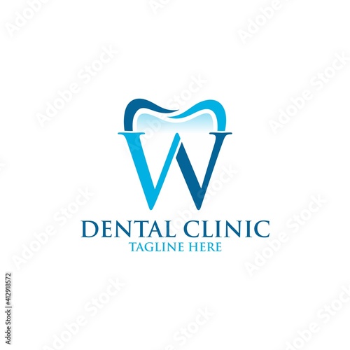 letter w dental logo template photo
