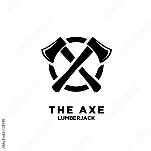 Axe vintage badge logo icon design