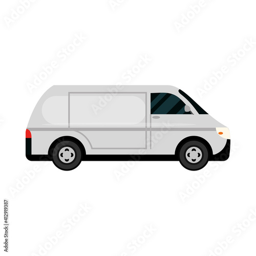 minivan car transport vehicle side view, car icon vector