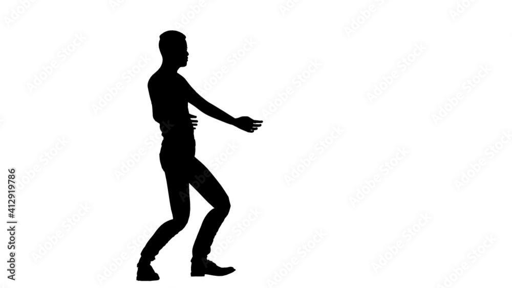 Silhouettes of hip-hop dancing of white background. digital illustration Silhouettes of hip-hop dancing of white background. digital illustration