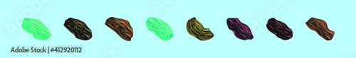set of raisin cartoon icon design template with various models. vector illustration isolated on blue background