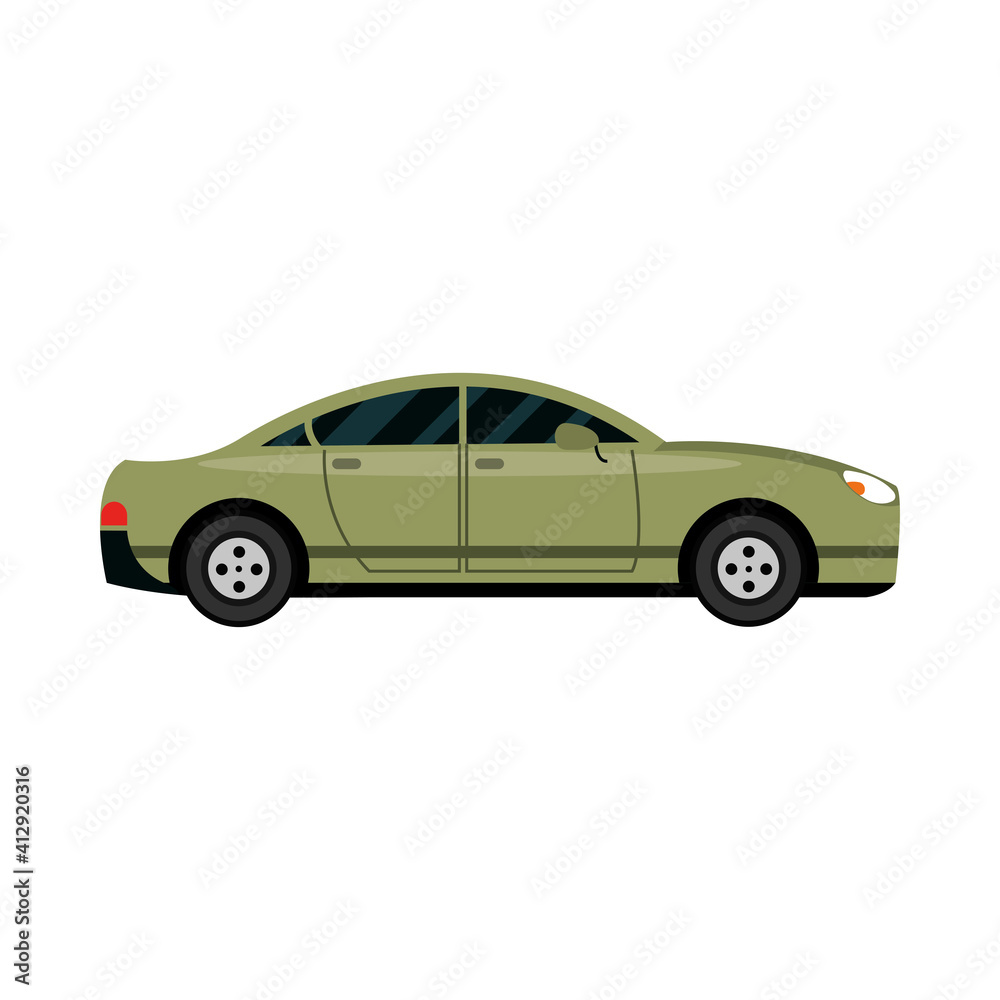 luxury car transport vehicle side view, car icon vector