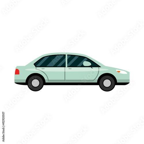 car transport vehicle side view  car icon vector