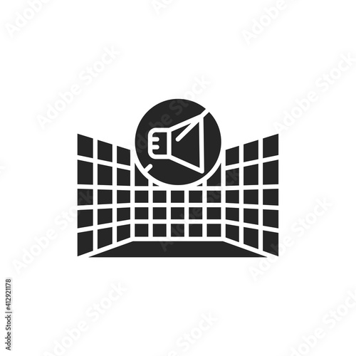 Soundproof studio color line icon. Pictogram for web page, mobile app, promo.