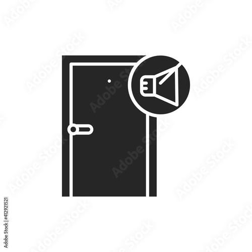Soundproof door color line icon. Pictogram for web page, mobile app, promo.