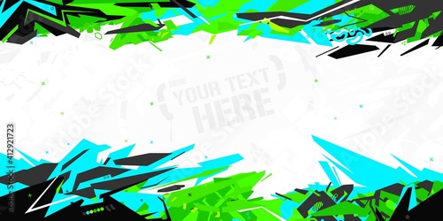 Colorful Urban Cyberpunk Abstract Graffiti Style Background Vector Illustration Art