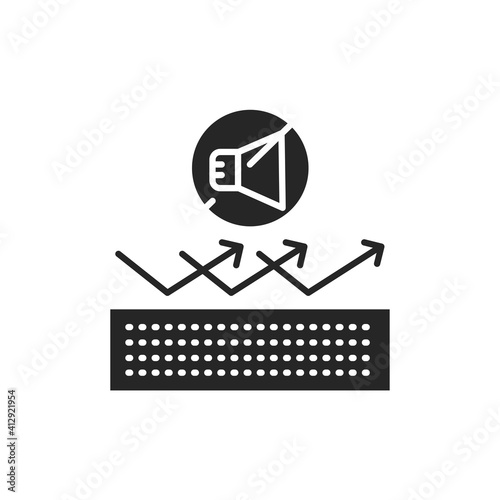 Sound-isolating color line icon. Pictogram for web page,