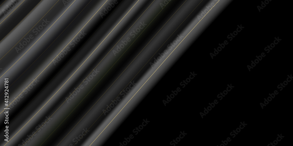 Fototapeta premium black and gold cloth background. abstract background luxury cloth or liquid wave or wavy folds of grunge silk texture satin velvet material or luxurious Christmas background or elegant wallpaper
