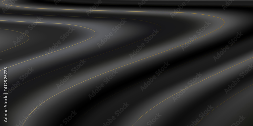 Fototapeta premium Modern luxury background carbon 3d VIP vector overlap layer on dark and shadow black space with abstract style for design. graphic resource illustration Texture with line golden Sparkles glitters dot
