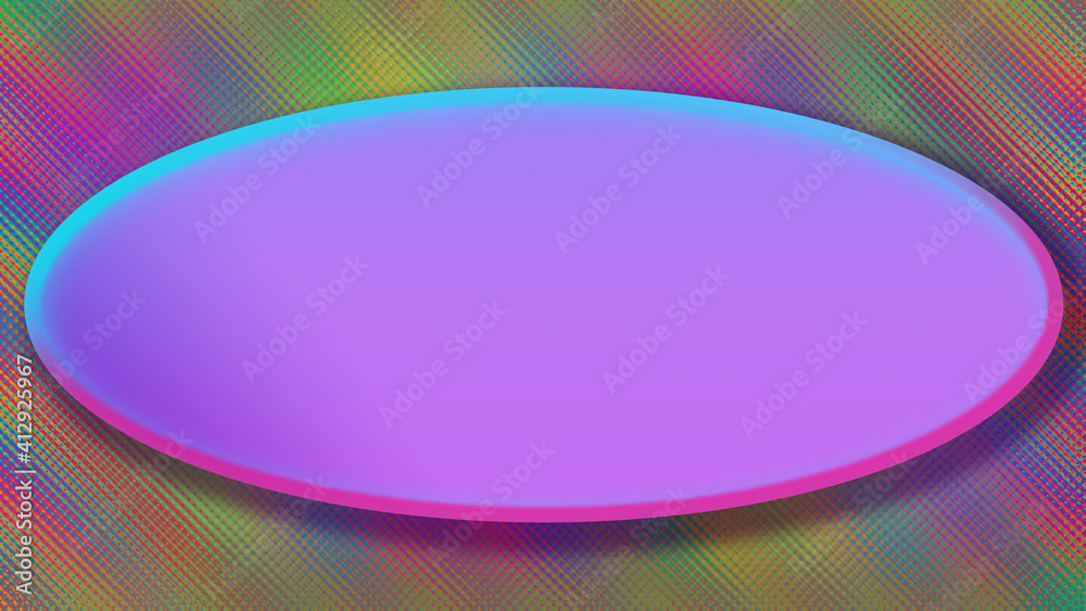 An abstract multicolored iridescent 3d oval shape background image. An abstract multicolored iridescent 3d oval shape background image.