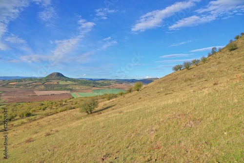 Milá hill, Czech Republic, on a sunny day.