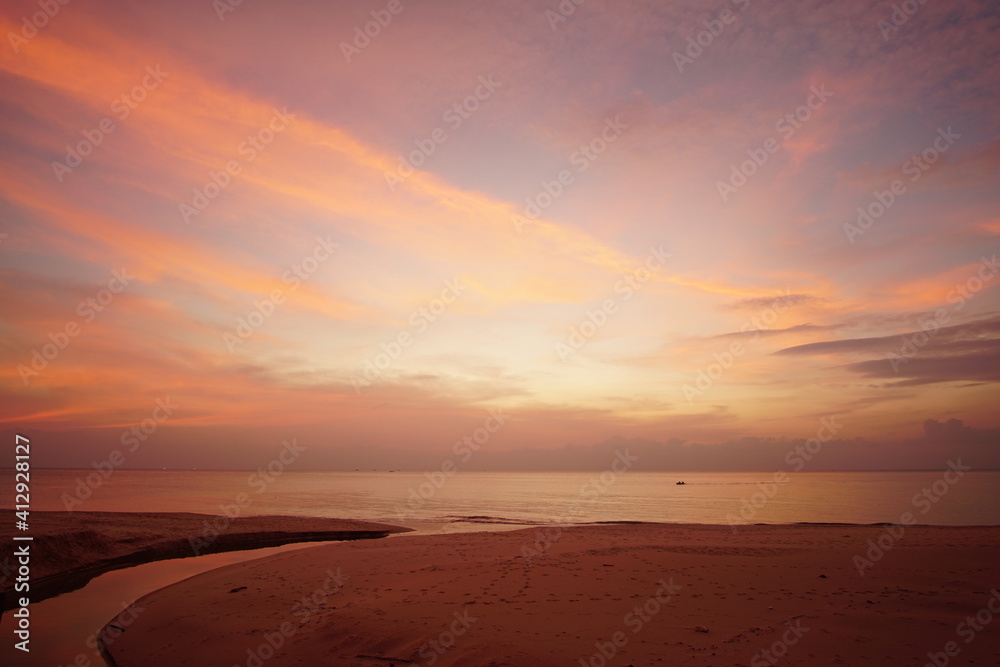 sunset on the beach