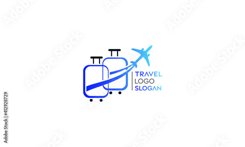 Abstract travel suitcase  travel plane logo design  trip logo  colorful travel and trip vector logo design  traveling logo