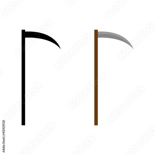 Scythe icon. Simple illustration of scythe vector icon for web