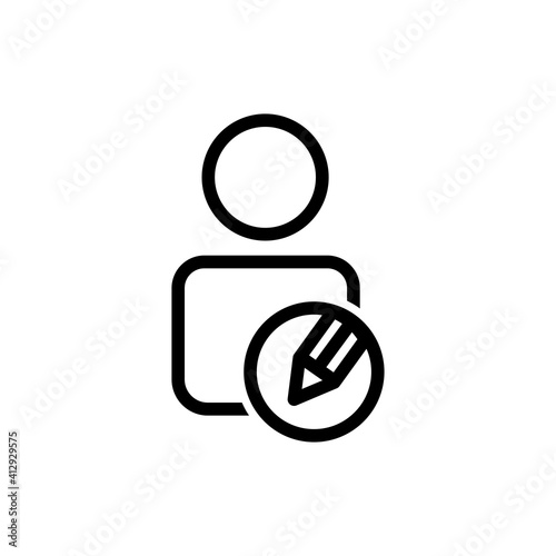 User line icon with pencil, edit. Editable stroke. Simple illustration mobile concept and web design. Design template vector