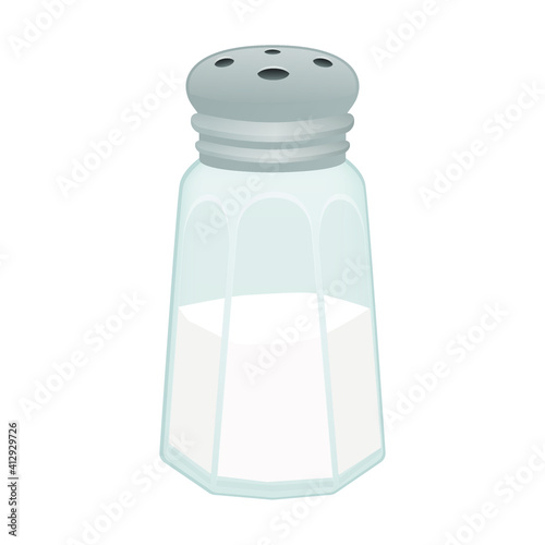 Salt Shaker Food Emoji Vector Design. Season Ingredient Art Illustration. Silver Cap Pot Product Clipart.