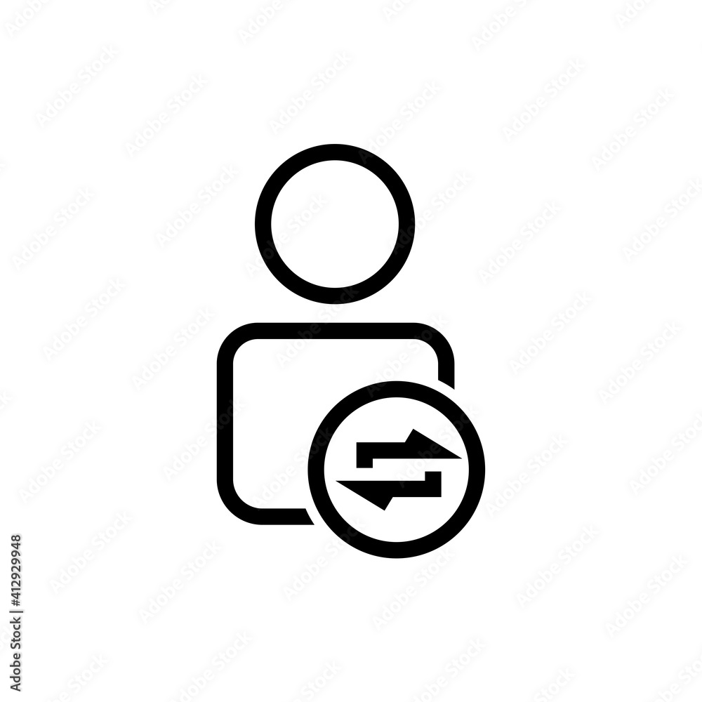 User line icon with refresh symbol. Editable stroke. Simple illustration mobile concept and web design. Design template vector User line icon with refresh symbol. Editable stroke. Simple illustration mobile concept and web design. Design template vector