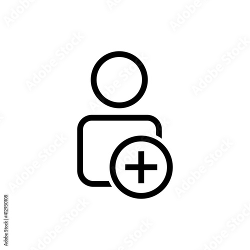 User line icon, add. Editable stroke. Simple illustration mobile concept and web design. Design template vector