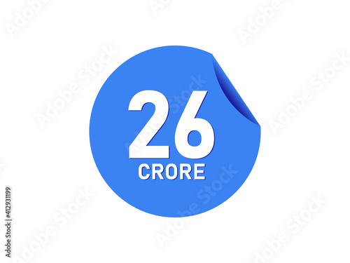 26 Crore texts on the blue sticker