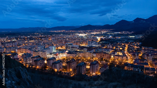 View of Brasov cityscape during evening