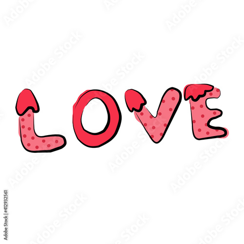 Color clip art from the inscription Love. 