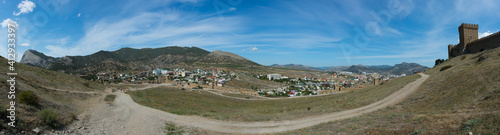 The Genoese fortress is a fortress in the city of Sudak, Crimea photo