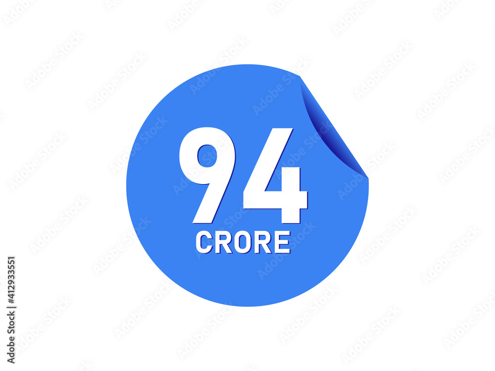 94 Crore texts on the blue sticker
