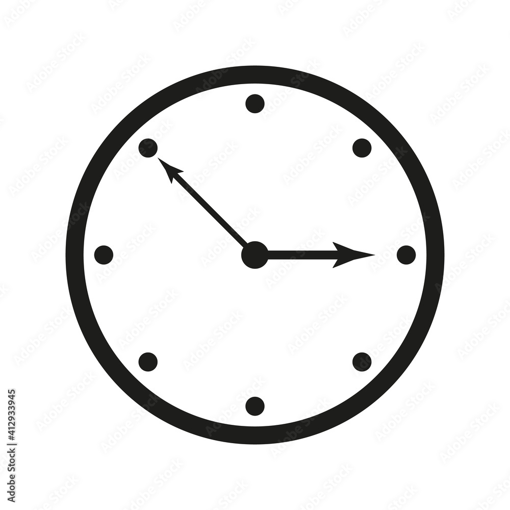 Clock icon. Simple clock icon. Wind clock icon. Clock icon isolated on white background. Clock icon. Simple clock icon. Wind clock icon. Clock icon isolated on white background.