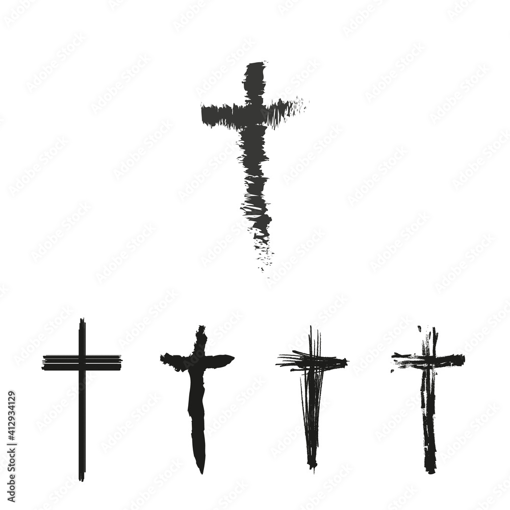 Cross icon. Vector set of crosses. Crosses icons isolated on white background. simple icons. simple logo.