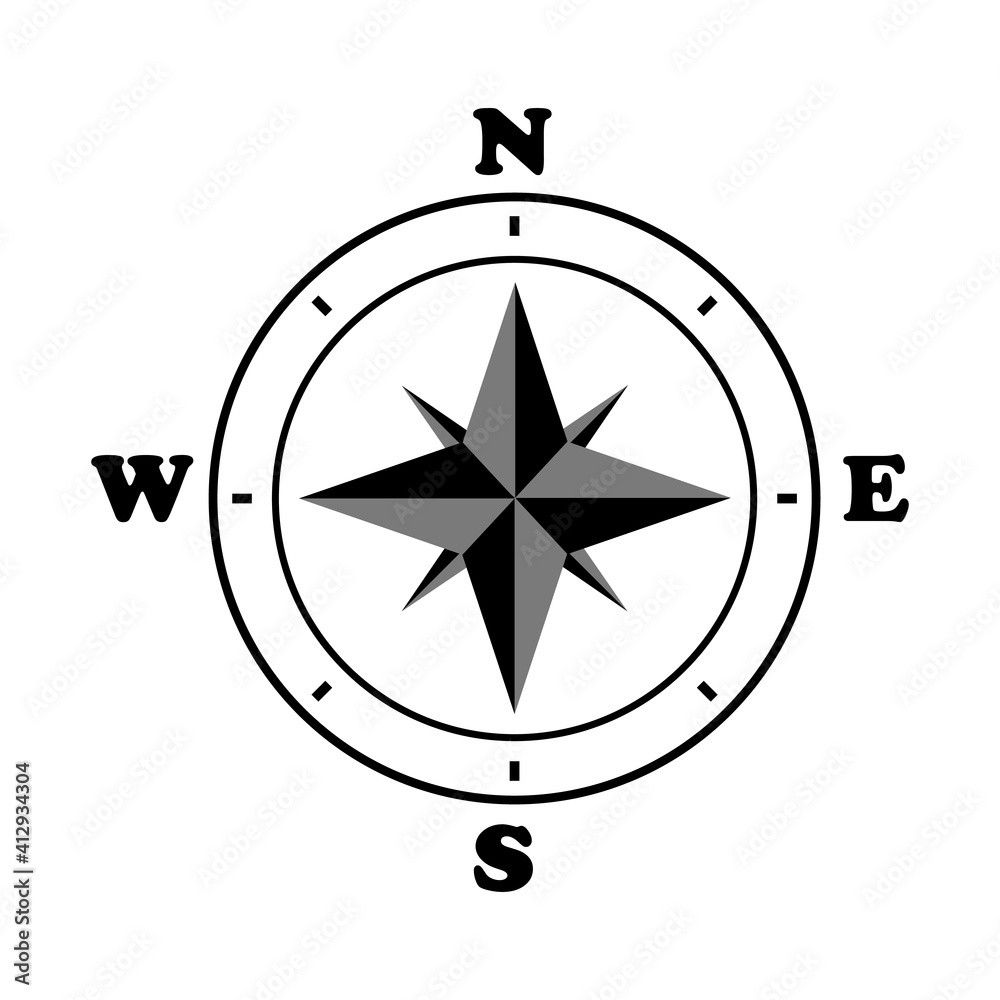 Compass icon. Wind compass icon. Compass isolated on white background. Simple compass icon. Simple logo. Compass icon. Wind compass icon. Compass isolated on white background. Simple compass icon. Simple logo.